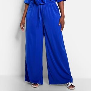 Rebdolls Stretch Wide Leg Pants — Royal Blue, Size 4x